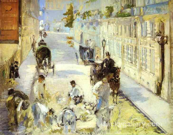 The road-menders, Rue de Berne by Edouard Manet paintings reproduction